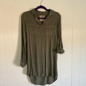 SO Olive Green Shirt Dress XS